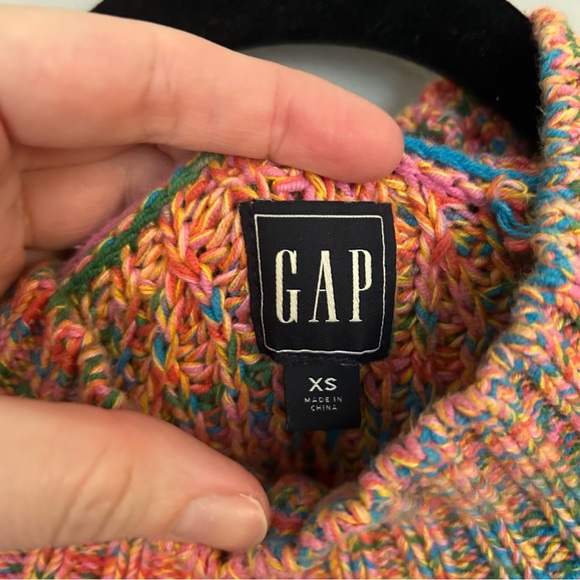 Gap Cable Knit Chunky Rainbow Sweater Sz XS - Picture 8 of 8